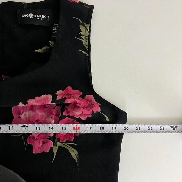 black floral vintage 90s sleeveless maxi dress - Picture 6 of 8